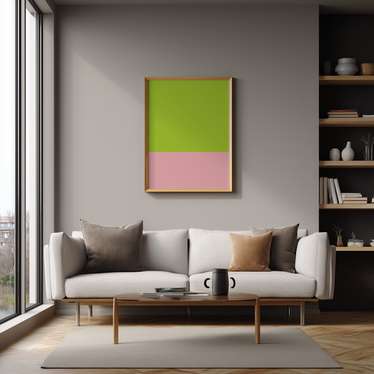 Wandbild Trend Blocks Lime Rose Poster Colorful Artwork, minimalistisches modernes Design, ideal für stilvolle Raumgestaltung.

