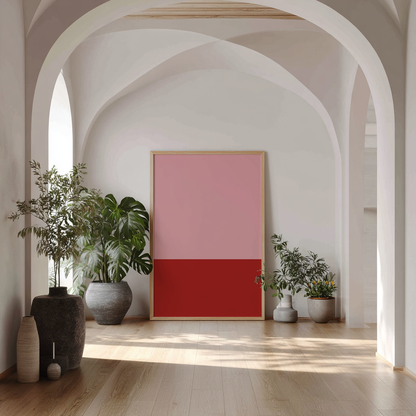 Wandbild Trend Blocks Rose Red Poster Colorful Artwork, minimalistisches modernes Design, ideal für stilvolle Raumgestaltung.